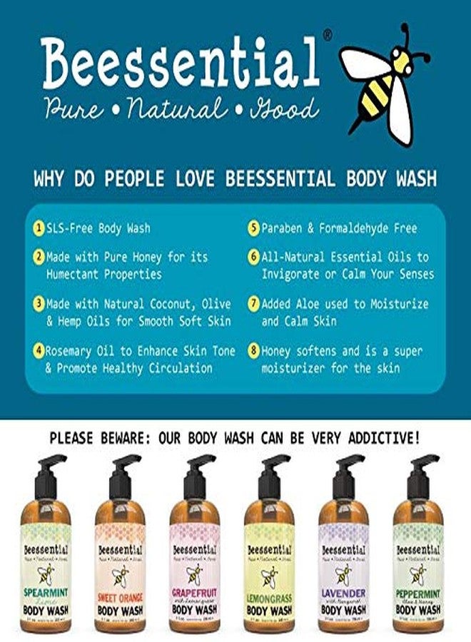 Beessential Natural Body Wash, Lavender | Sulfate-Free Bath and Shower Gel with Essential Oils for Men & Women, 8 oz - Image 4